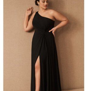 BHLDN Black Brixen One Shoulder Maxi Dress Size 10
